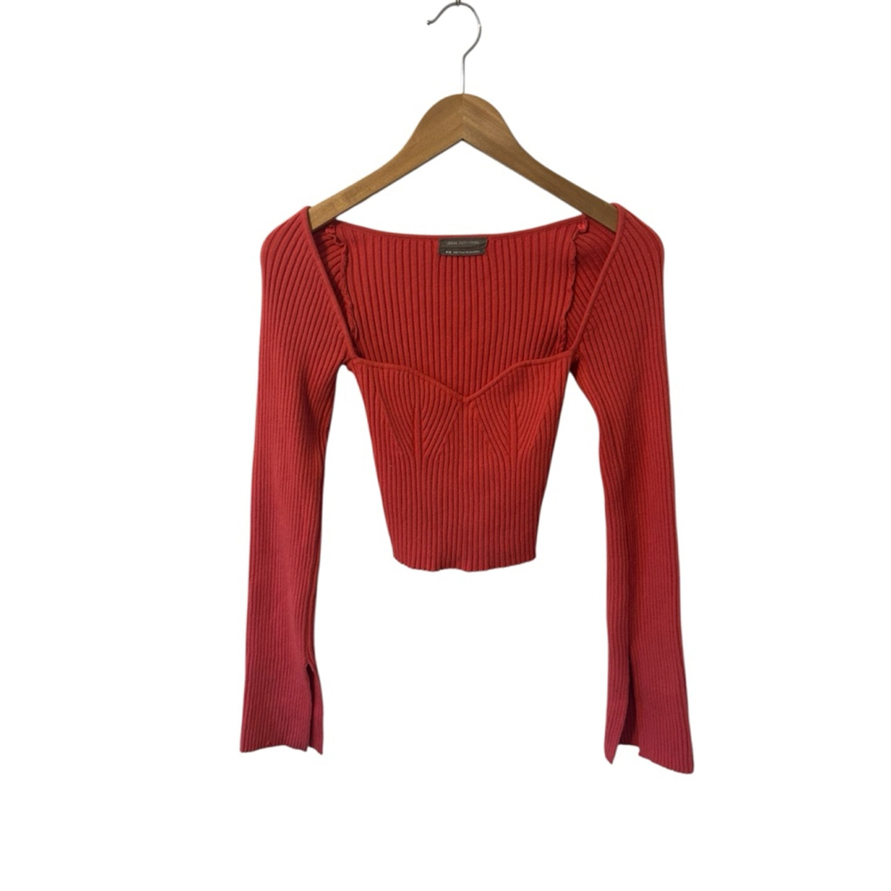 Urban Outfitters salmon ribbed cropped sweater size medium